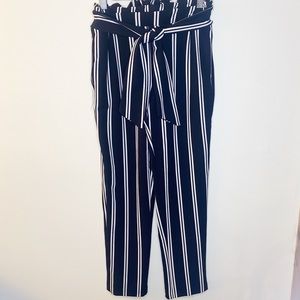 Paperbag Striped Pants